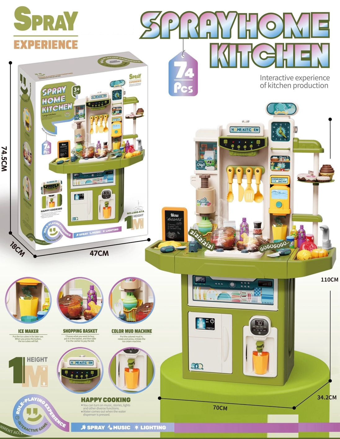 GENERIC Toy Kitchen Playset Spray Home L666-87A