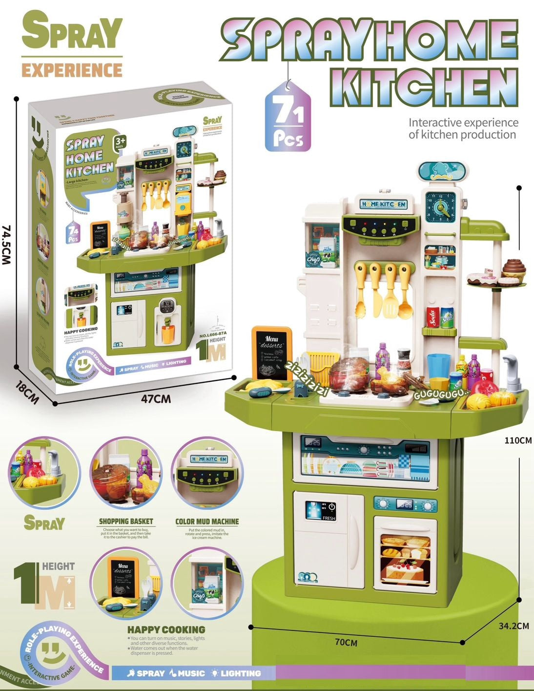 GENERIC Toy Kitchen Playset Spray Home L666-87