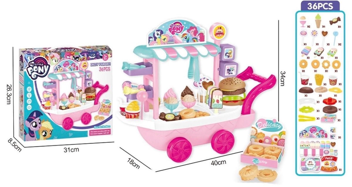 GENERIC Toy Ice Cream Cart Pony Playset 926-C4FZ Funny Ii