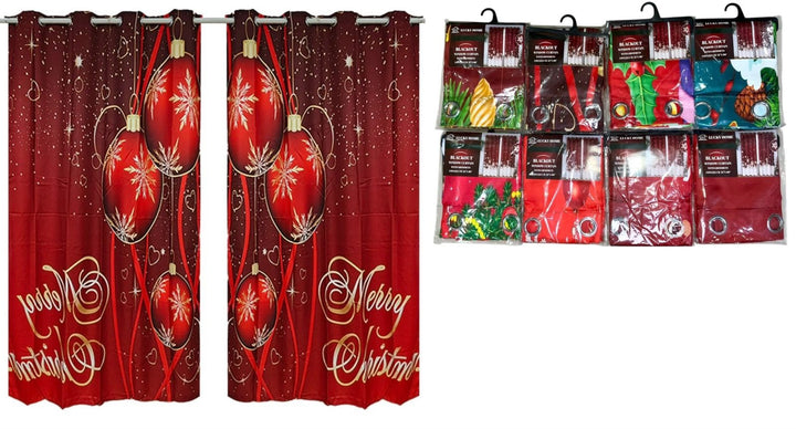 Christmas Decorations Curtains Blackout CL-6617-Y54 55" X 88" 140 X 225CM Lucky Home