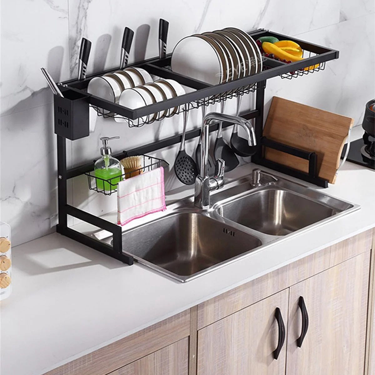 Dish Rack Over Sink Metal Black KC-30695