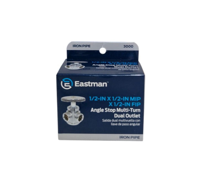 EASTMAN Angle Valve 3 Way 1/2" X 1/2" X 1/2" 3000
