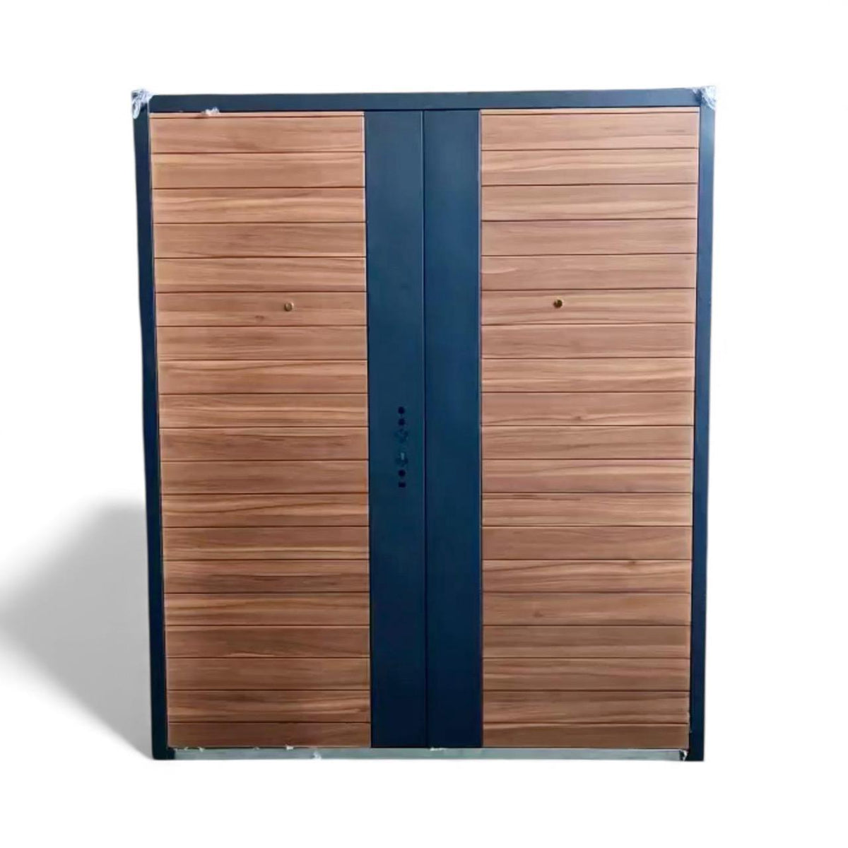 Door Metal Double Wood Finish No Glass DKL8