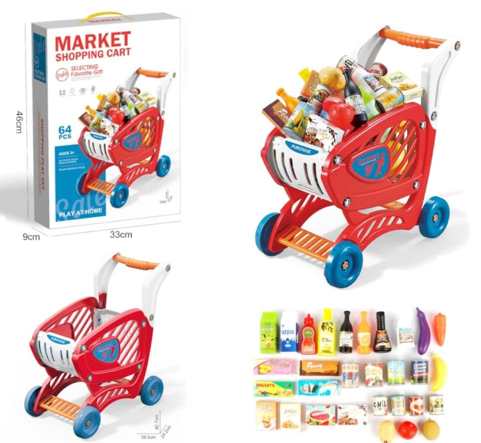GENERIC Toy Market Shopping Cart 64PCS CF-81 FS-019 Wonder Baby