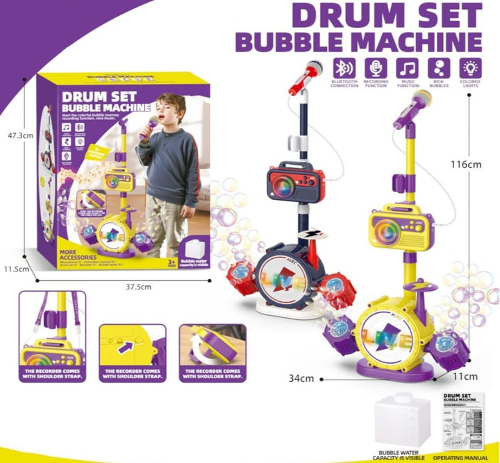 GENERIC Toy Drum Set with Bubbles Machine Wonder Baby FS-120