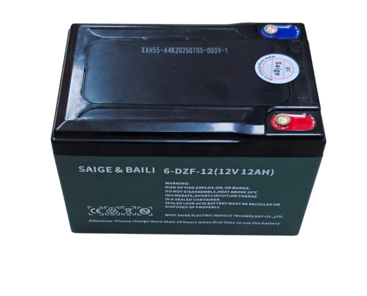SAIGE E/BIKE Battery 12V 12AH 6-DZF-12 & Baili