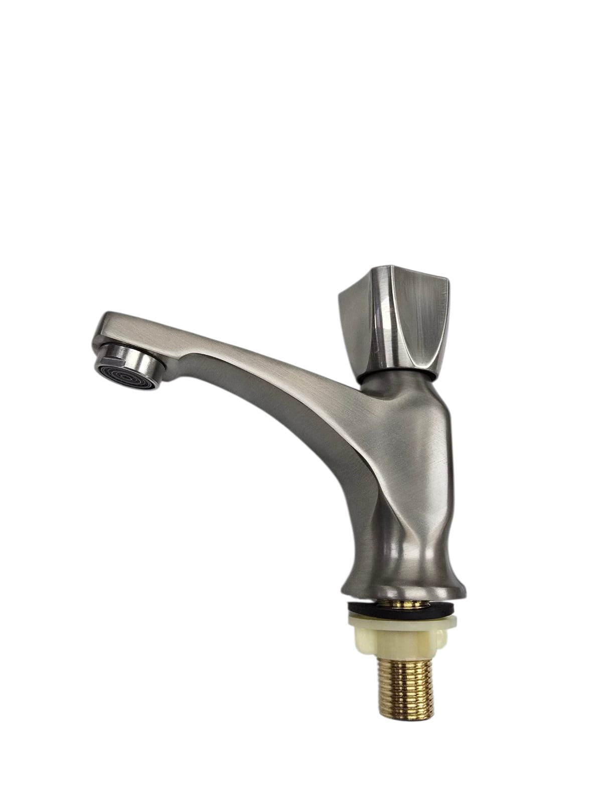 Pillar Tap 1/2" Brush Nickle Square Knob Heavy