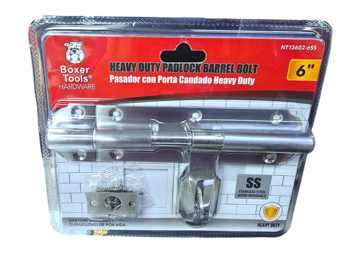 BOXER Tower Bolt 6" Chrome Padlock