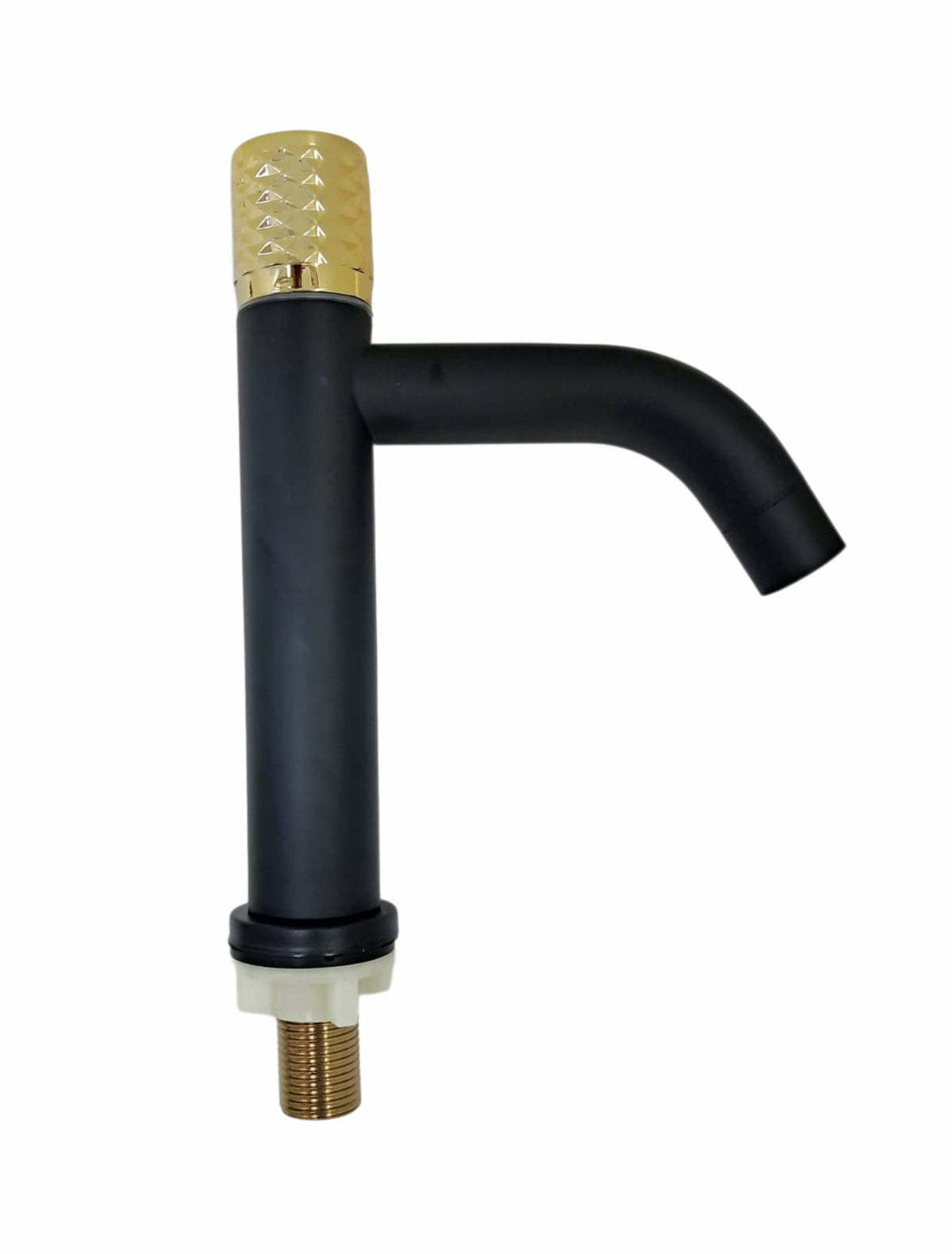 Pillar Tap 1/2" Black with Gold Knob Long