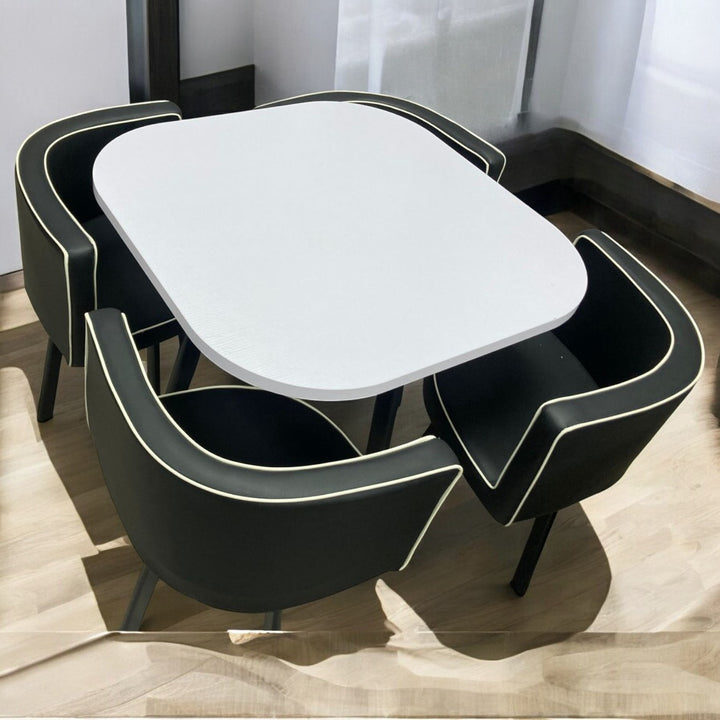 Wood Dining Table 69240833 with 4 Chair Set