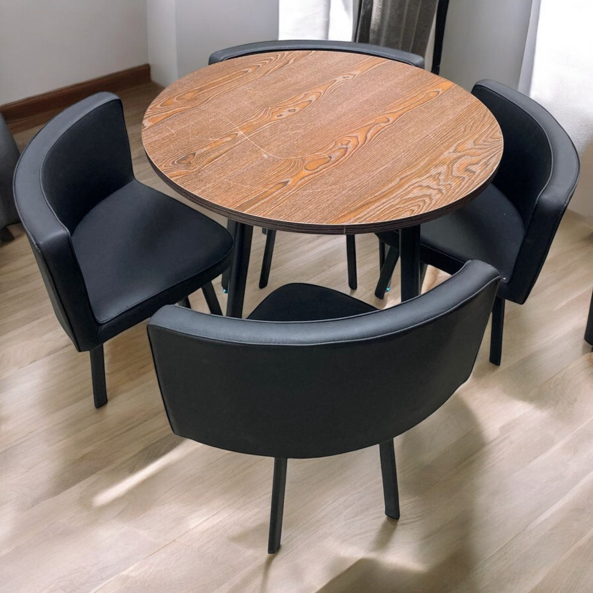 Wood Dining Table 69240831 with 4 Chair Set