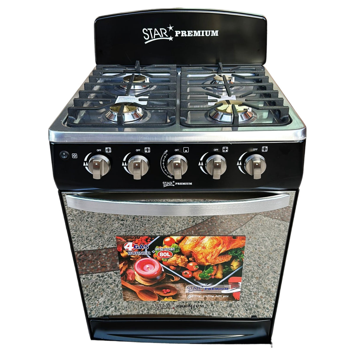 STAR Stove 4 Burner 24" SKB-24B Black