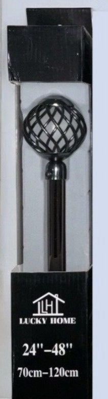 Curtain Rod Lucky Home 3/4" 24"-48" Black CLG-6627-Y54