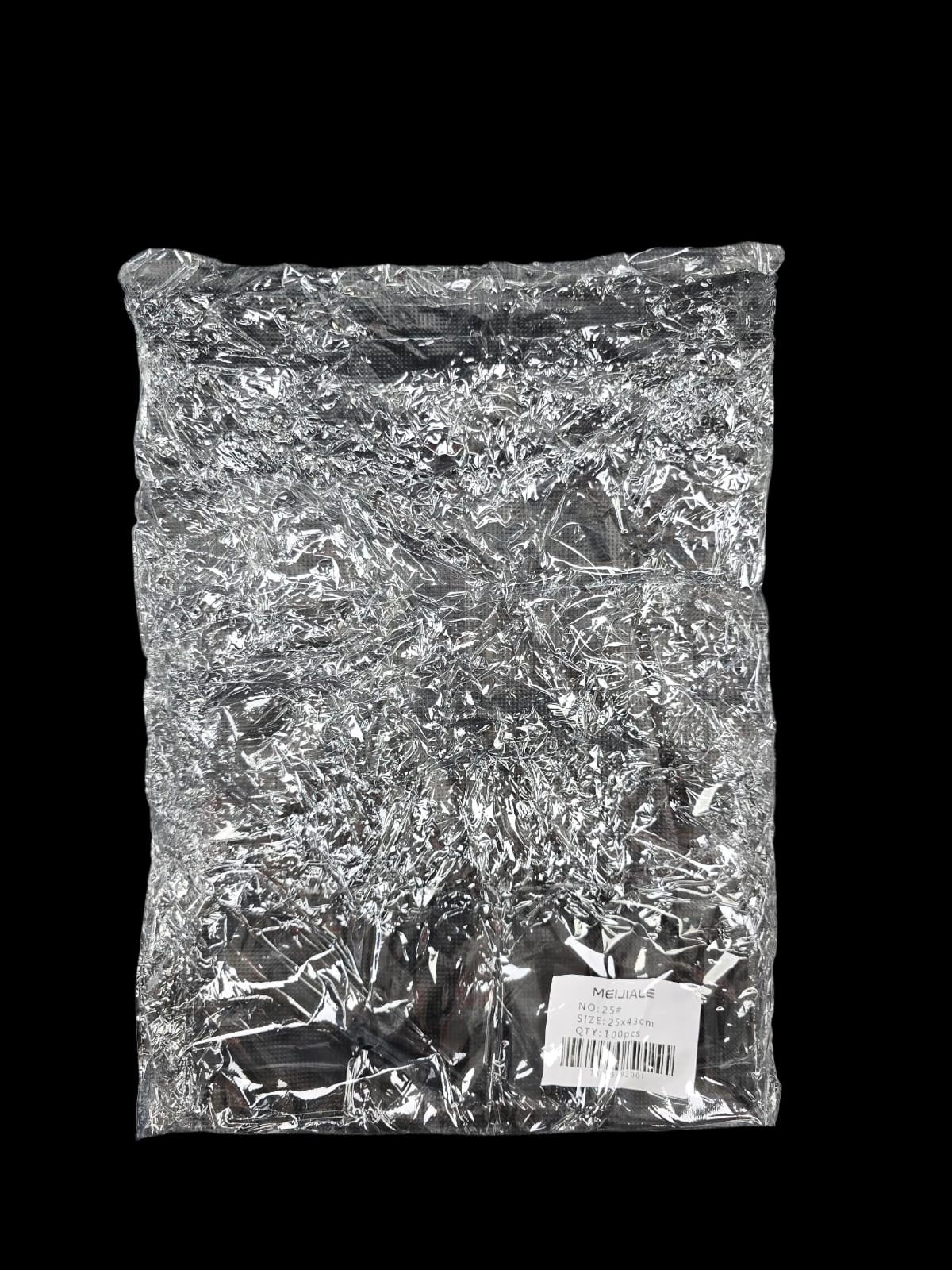 Plastic Bag Black #25 25X43CM Meijiale 100PCS Pk