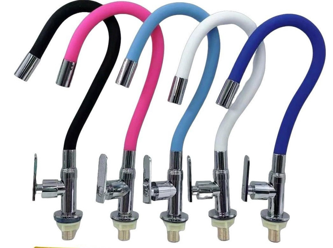 Goose Neck 1/2" Flex Head Lever Colored with Chrome Bohwj SLT-6864-Y56
