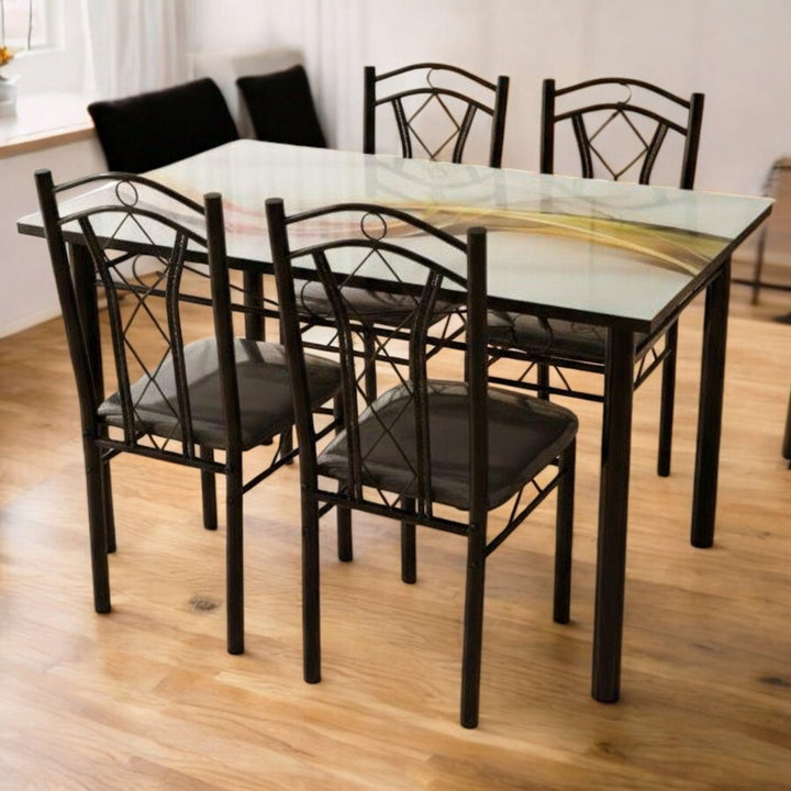 Glass Dining Table CZ-6701-Y54 with 6 Chair Set