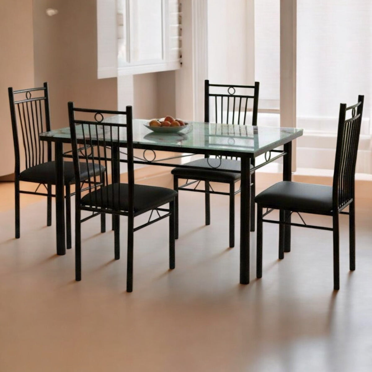 Glass Dining Table CZ-6703-Y54 with 6 Chair Set