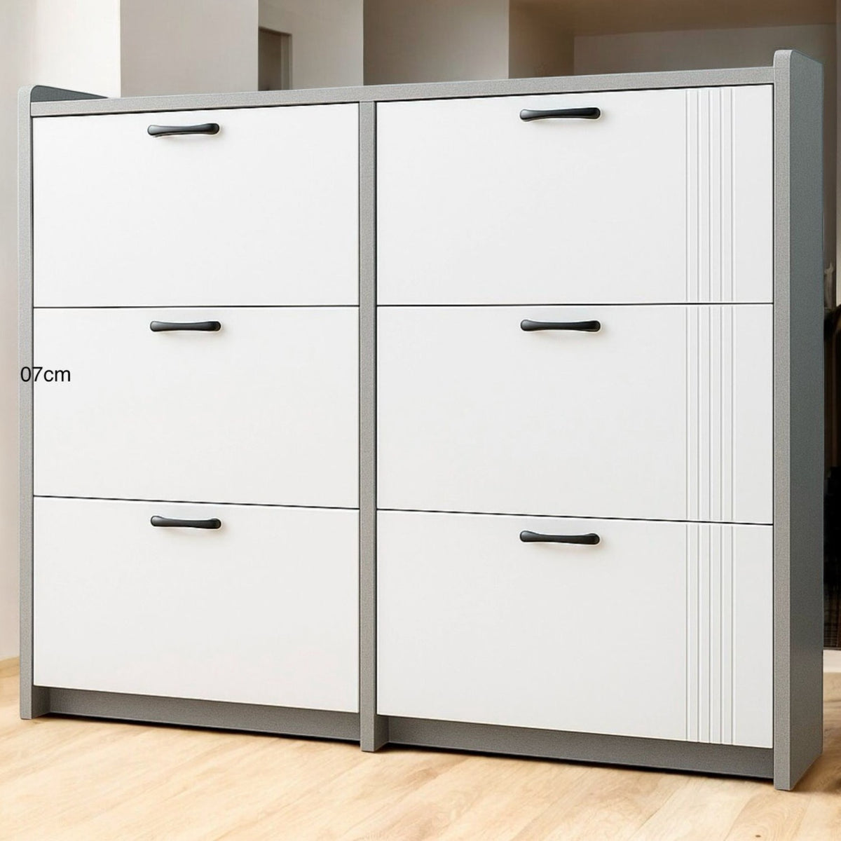 Shoe Cabinet Rack C19 6 Drawers White