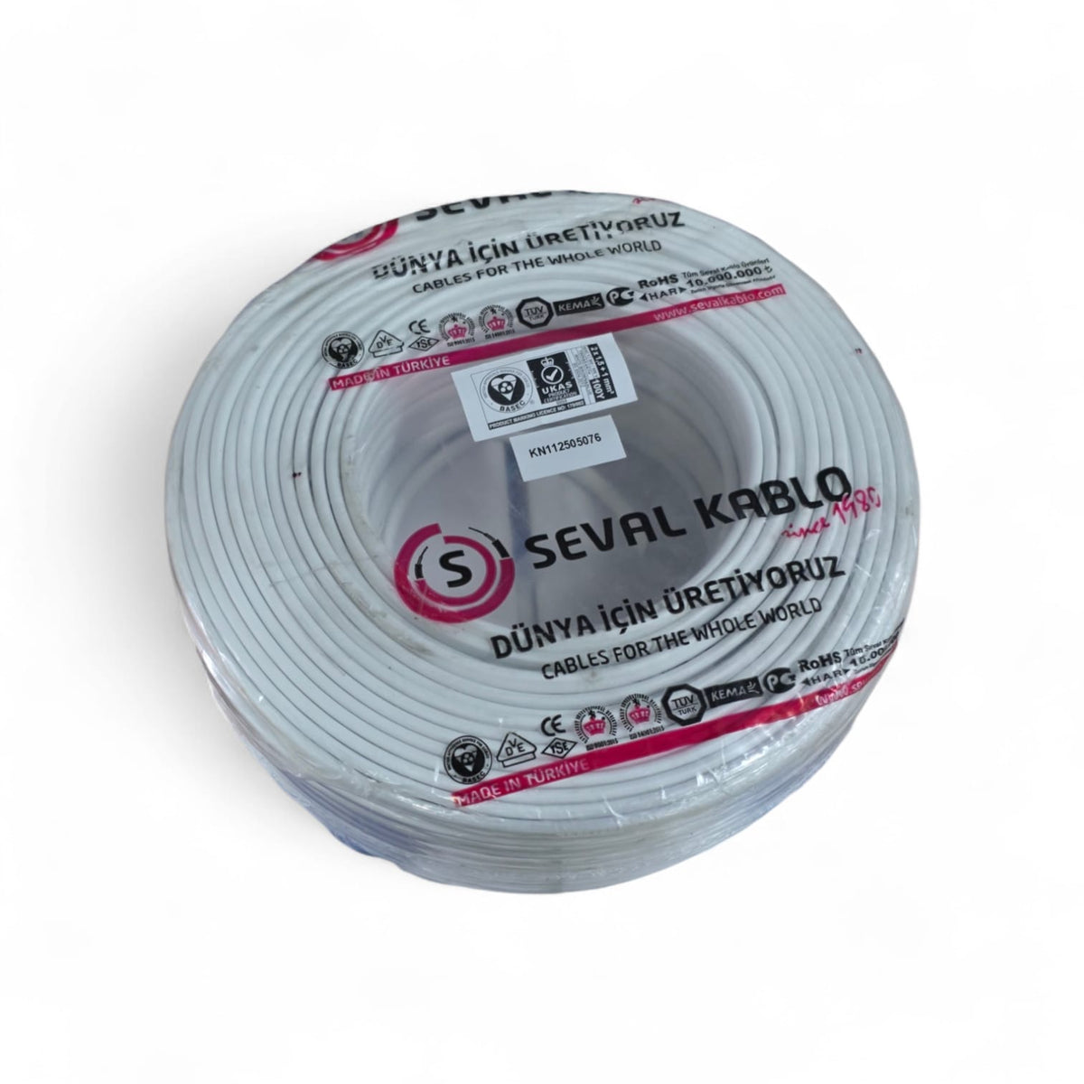 Cable 1.5MM 2CORE Flat with Earth TURKIYE/SEVAL Kablo 100YDS Roll