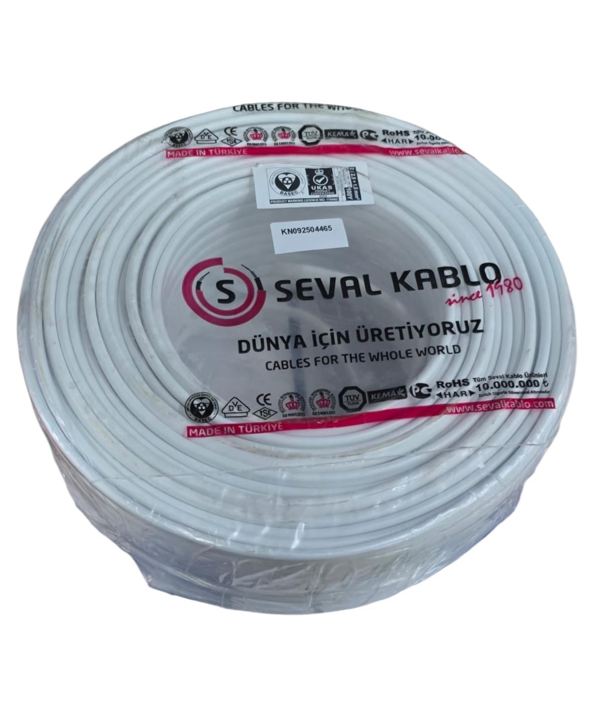 ELAND Cable 2.5MM 2CORE Flat with Earth TURKIYE/SEVAL KABLO/TFK Roll