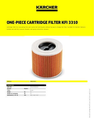 KARCHER Cartridge Filter for Pleated KFI3310 WET/DRY WD3, NT30, A2004 Mx
