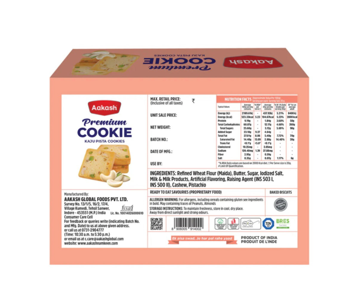 AAKASH Premium Cookies Kaju Pista 250G