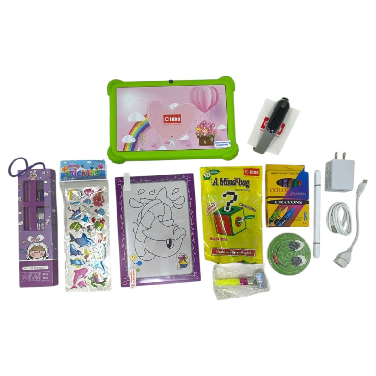 Computer Tablet Cidea CM88 Kids 7" Green WIFI 4GB Ram + 64GB Rom with Suprise Mixed Gifts Insdie