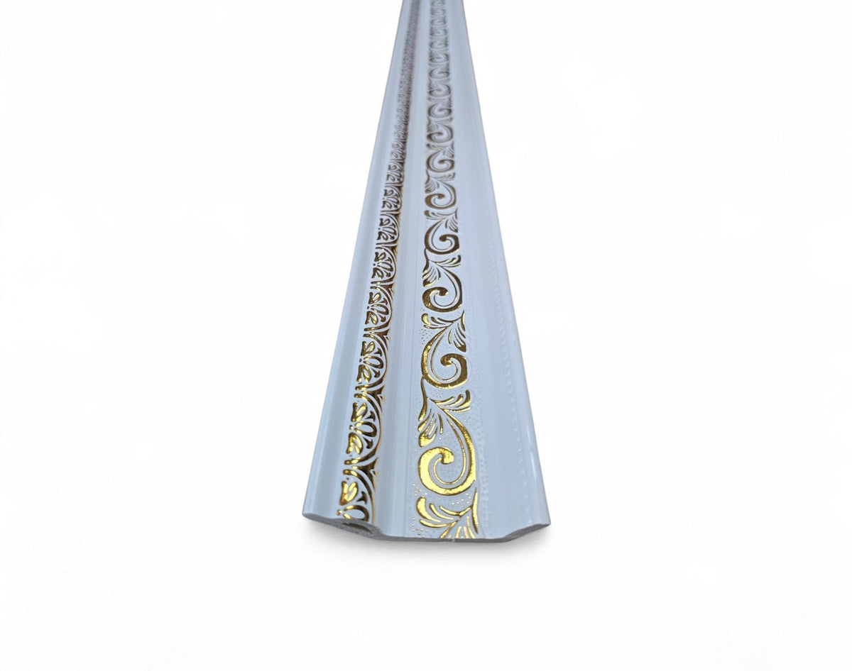 Moulding Crown PVC White & Gold #2 #850 3M
