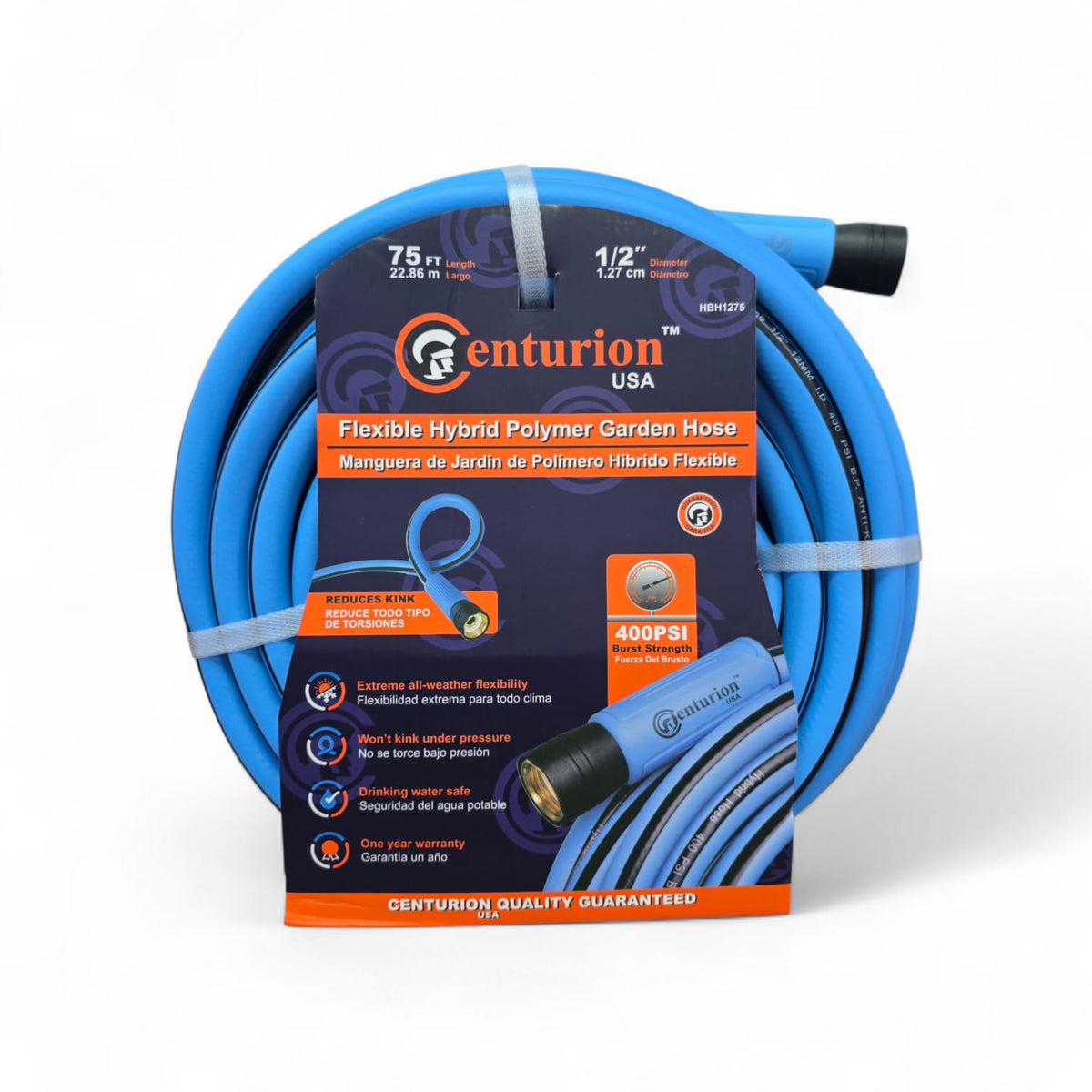 CENTURION Hose 1/2" X 75' Flexible Hybrid Polymer HBH1275
