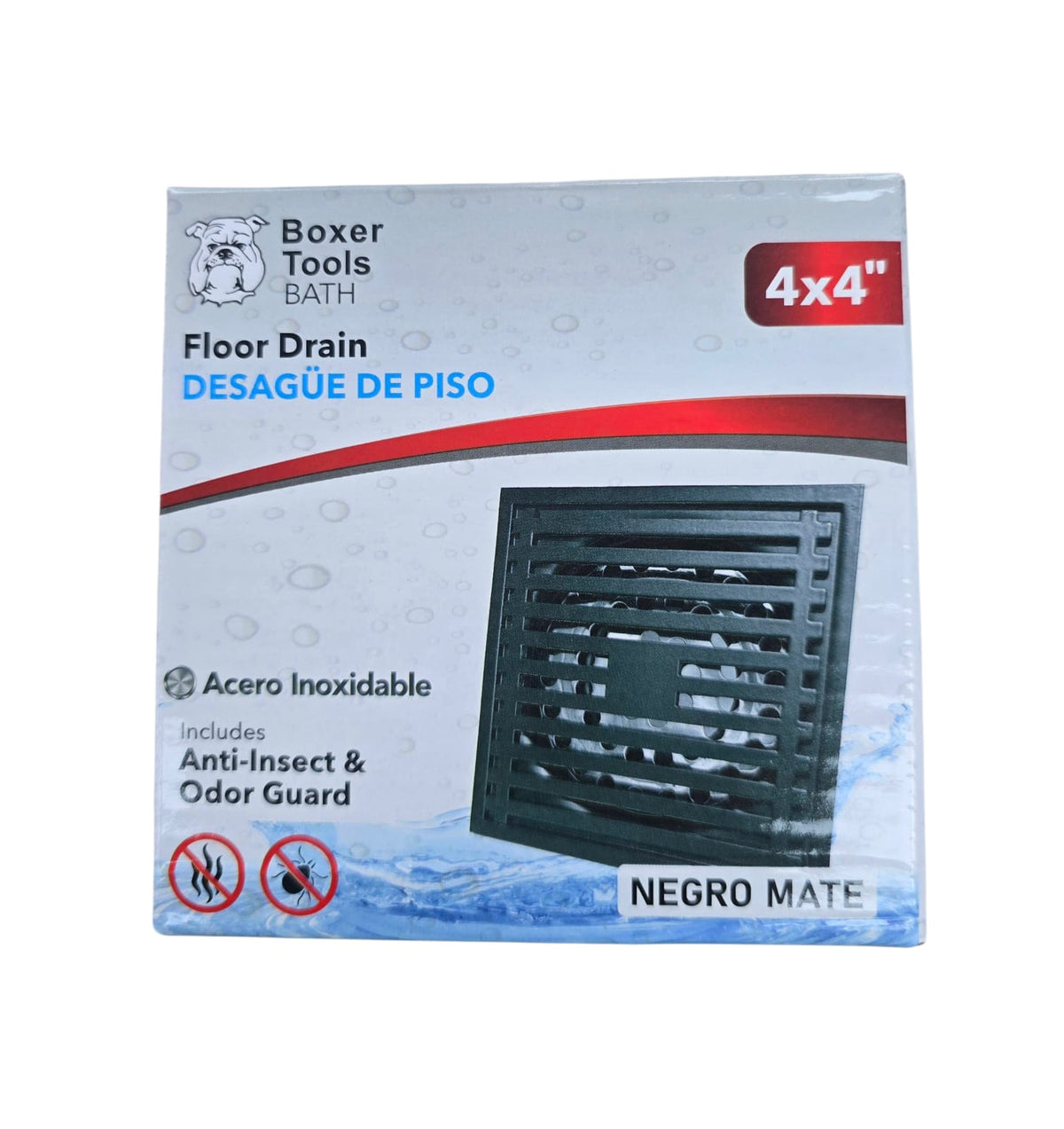 BOXER Floor Drain Metal Tools 4"X4" NT16530-BK