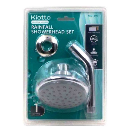 KIOTTO Shower Head 4" Round with Arm Chrome RS0160S1