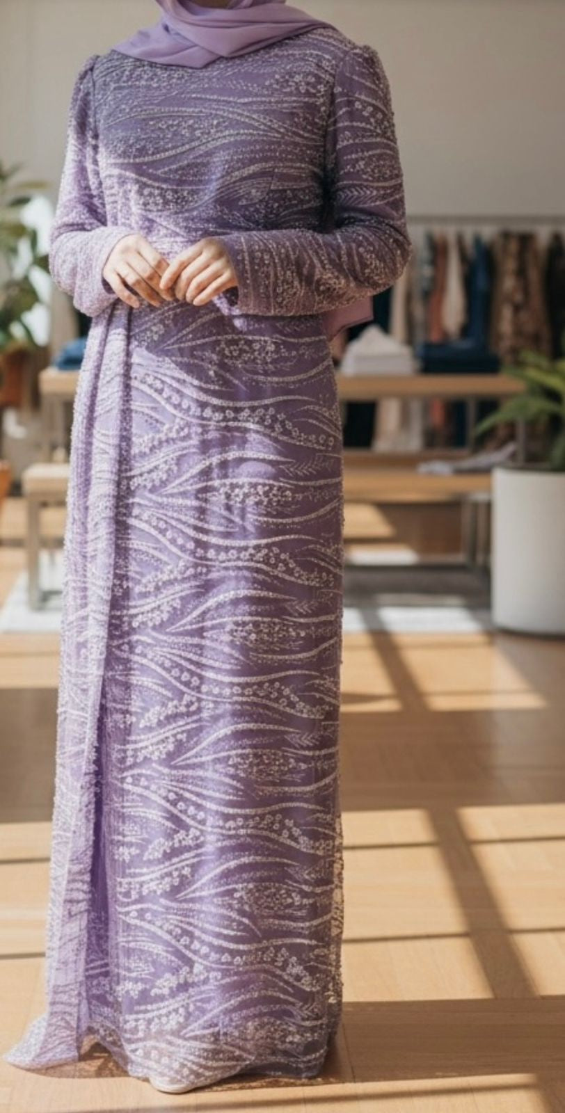 Dress Evening Occasion Lilac / Blue / Gold