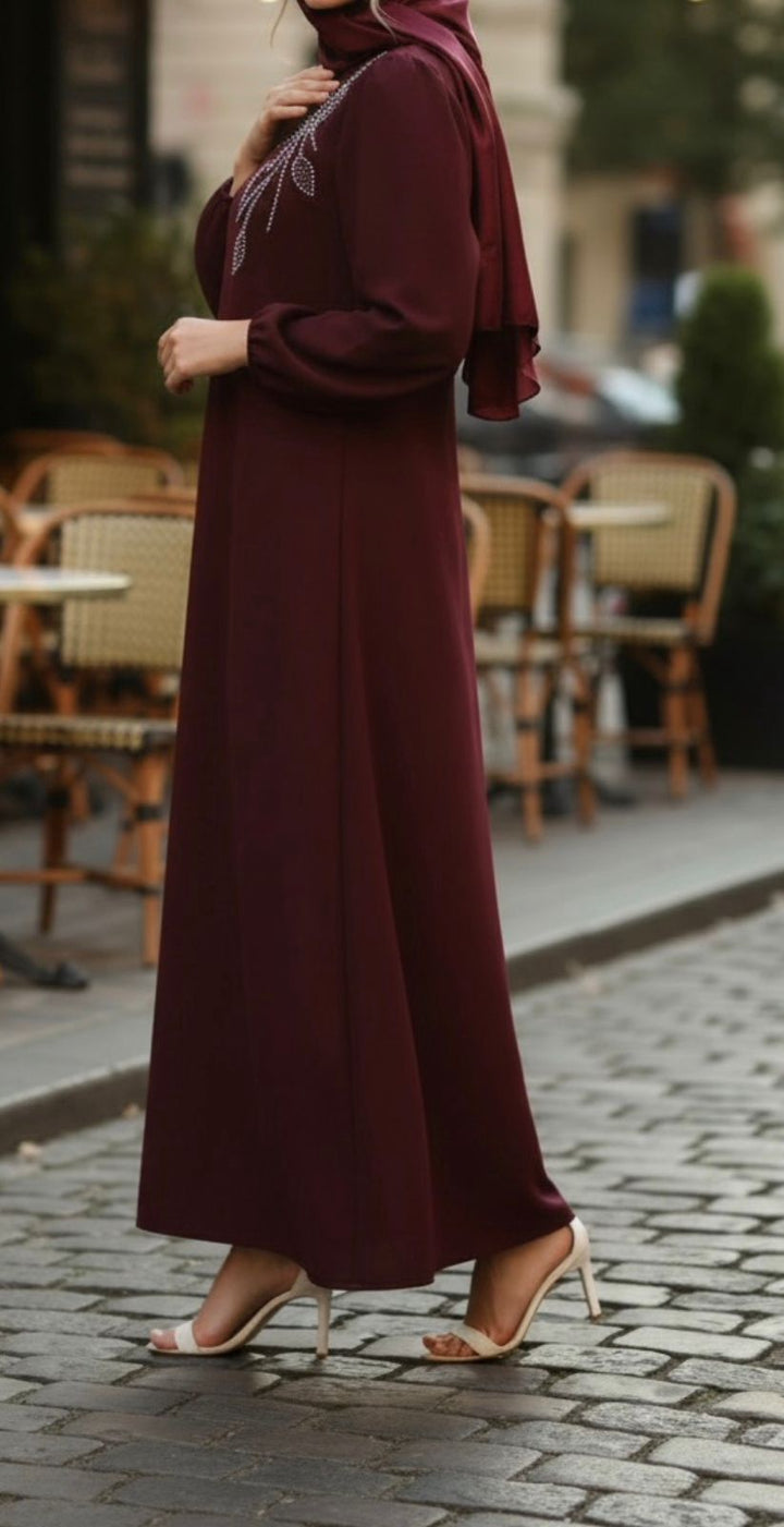 Dress Gown Occasion Ecru / Plum