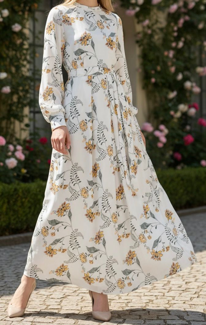 Dress Floral Print Blue / Yellow