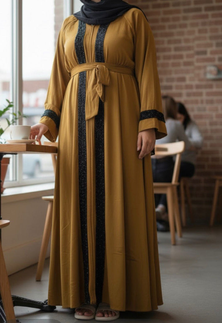 Gown Abaya Black Bead Assorted