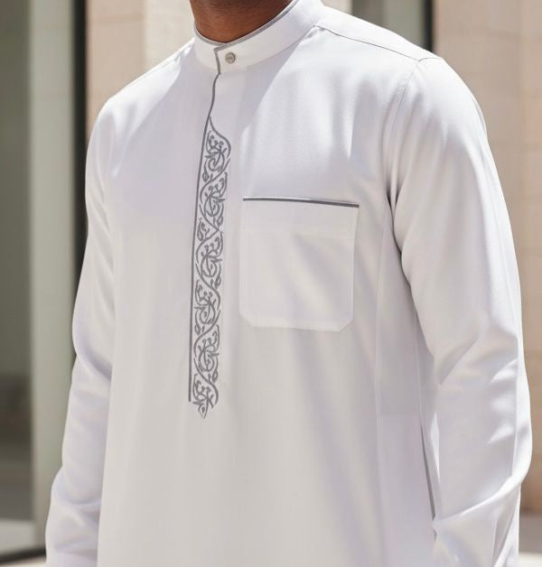 Gown Thobe Men Embroidery Assorted Colors Size 50 - 60