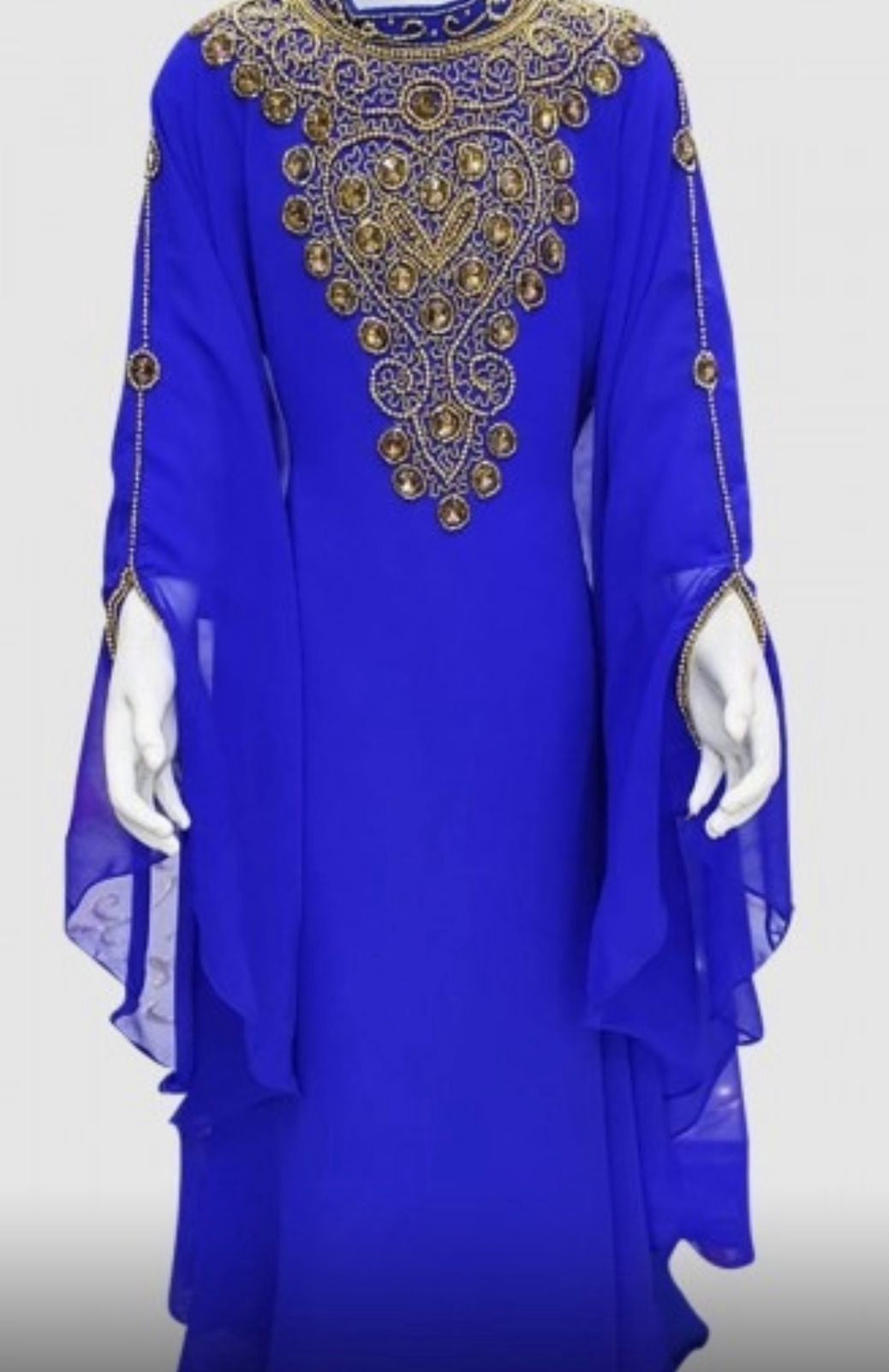 Gown Abaya Girls Beaded Assorted Colors & Pattern