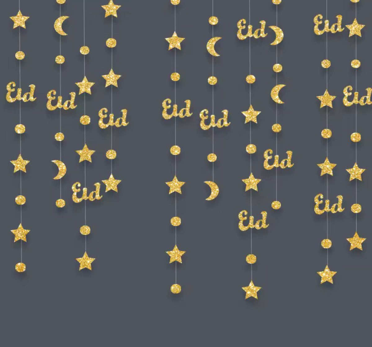 Eid / Ramadan Streamer Gold / Black / Blue