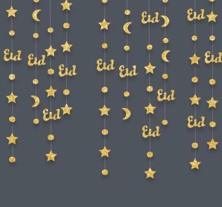 Eid / Ramadan Streamer Gold / Black / Blue