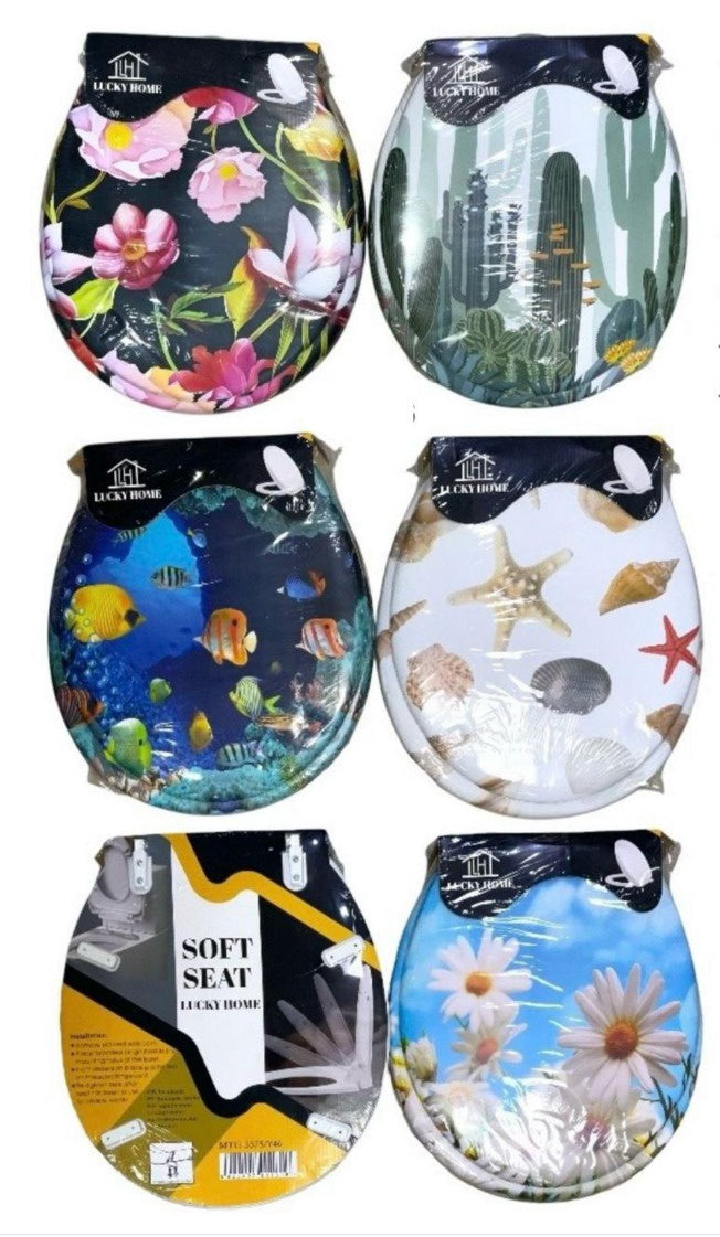LUCKY HOME Toilet Seat Soft 17" MTG-3575/Y46 Mix Pattern