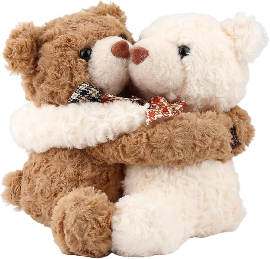 Plush Teddy Bear Hugging Pair
