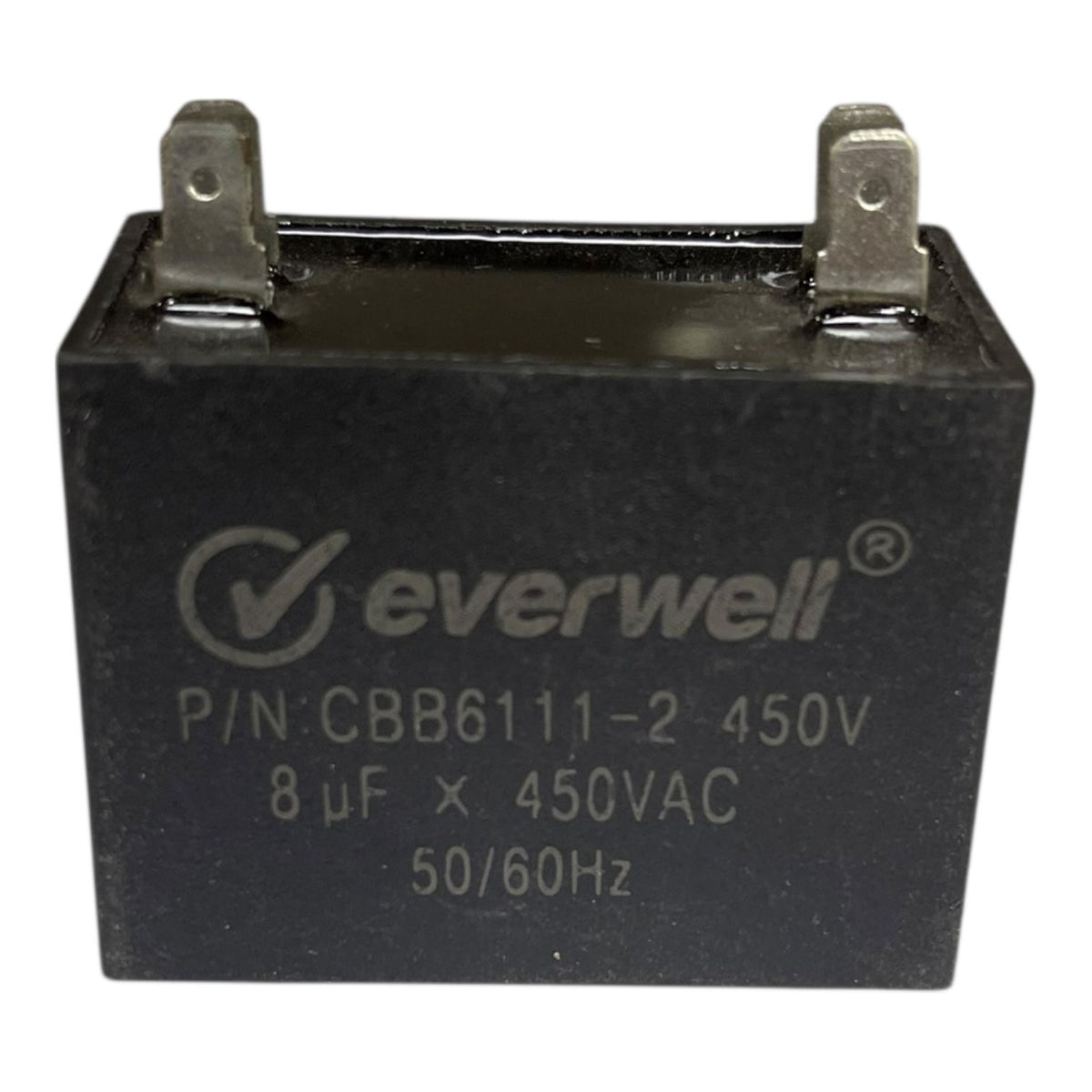 EVERWELL Air Conditioner Capacitor 8UF 450V 8MF Square Running Black CBB6111-2