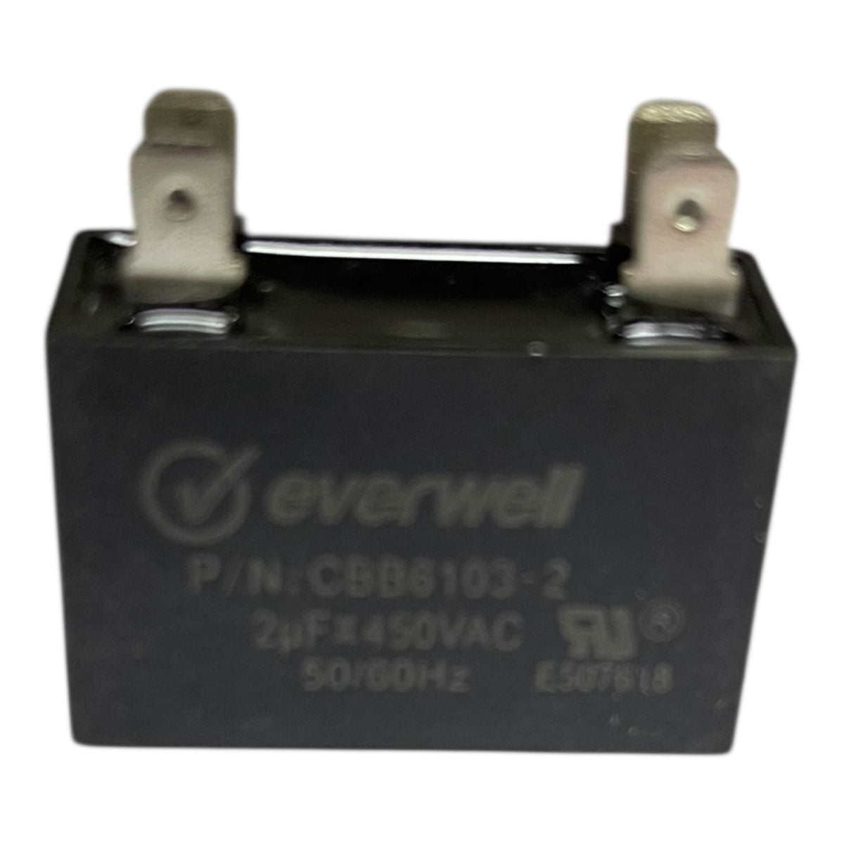 EVERWELL Air Conditioner Capacitor 2UF 450V 2MF Square Running Black CBB6103-2