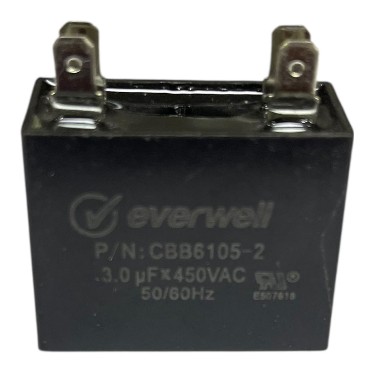EVERWELL Air Conditioner Capacitor 3UF 450V 3MF Square Running Black CBB6105-2