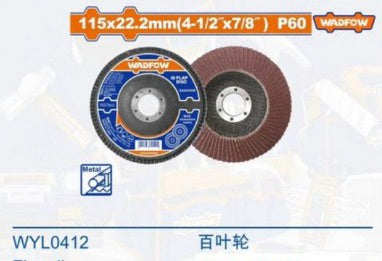WADFOW Disc Flap 4.5" X 7/8" Grit 60 WYL0412