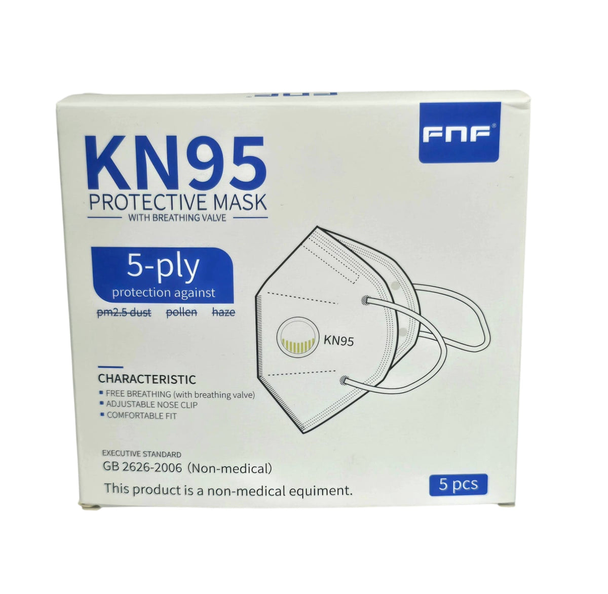 Face Mask KN95 Fnf 5PCS Per Box QT-K95F