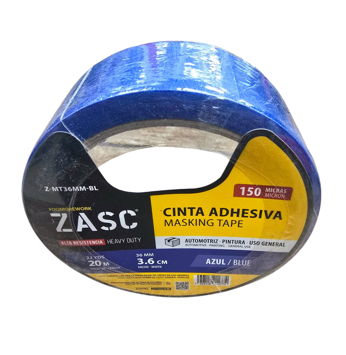 ZASC Tape Masking Blue 1 1/2" X 20M Z-MT36MM-BL