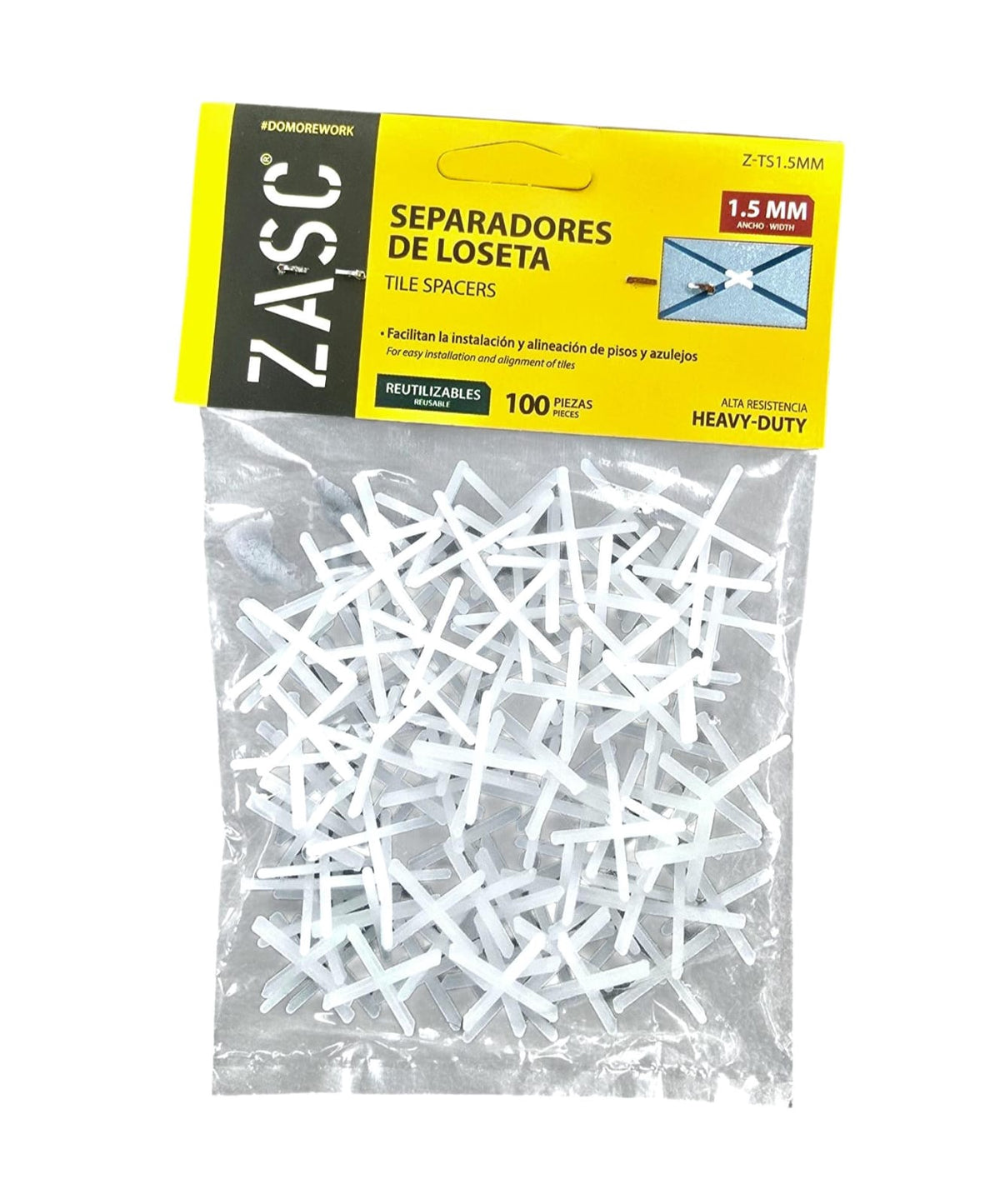 ZASC Tile Spacers Plastic 1.5MM 100PCS Z-TS1.5MM