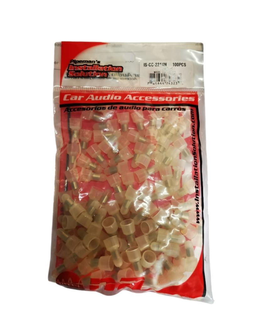 PIPEMAN'S Spade Clip IS-CC-2214N Nylon Crimp Cap White Nippon America Sold Per 100PCS Pack