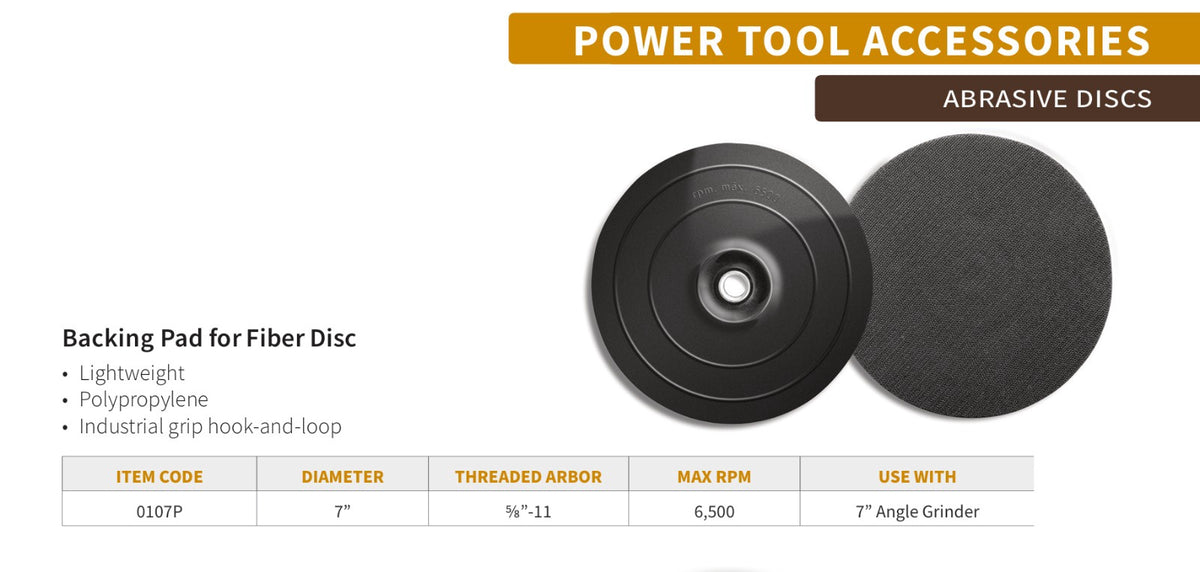 BROWN USA Backing Pad 7" Fiber Disc 0107P
